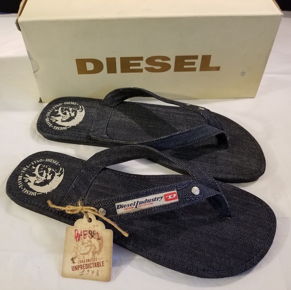 diesel denim flip flops